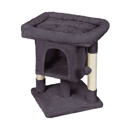 Ansamblul pentru pisici cu peșteră și platformă, gri închis, înălțime 60 cm