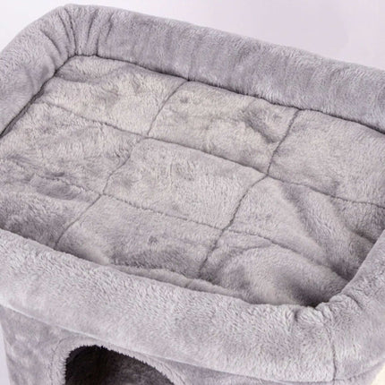 Ansamblul pentru pisici cu peșteră și platformă, gri deschis, 60 cm