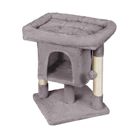 Ansamblul pentru pisici cu peșteră și platformă, gri deschis, 60 cm