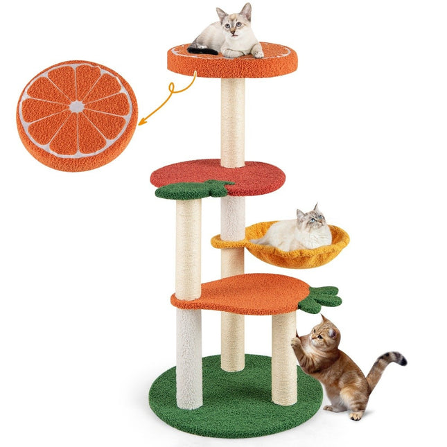 Arborele de pisică cu temă cu fructe, 100 cm, stâlpi de zgârietură din sisal
