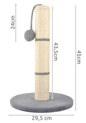 Stâlp pentru zgâriet pisici - stâlp gri, 45 cm