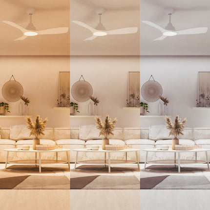 Ceiling Fan Light, Adjustable White LED, Ø135 cm, Remote-Controlled