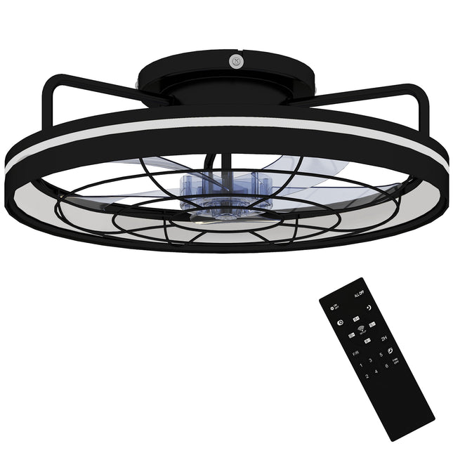 Ventilator de tavan cu lumină și telecomandă, 48 cm, 3 culori, 6 viteze