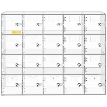 Cell Phone Storage Locker, 20-Slot Locking Acrylic Cabinet