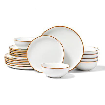 Ceramic Dinnerware Set, 18-Piece Service for 6, Ivory