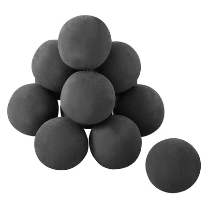 Ceramic Fire Balls, 100mm, 12-Pack, Black for Gas Fire Pits