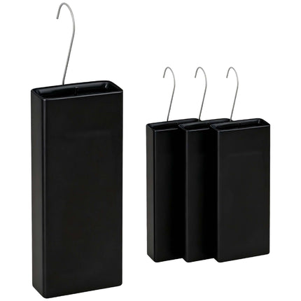 Ceramic Radiator Humidifier Set of 4 with Hooks, 400 ml, Black