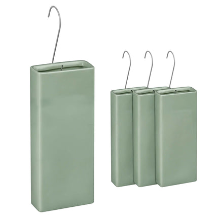 Ceramic Radiator Humidifier Set of 4 with Hooks, 400 ml, Sage Green