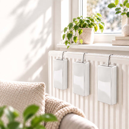 Ceramic Radiator Humidifier Set of 4 with Hooks, 400 ml, White