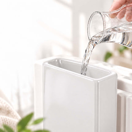 Ceramic Radiator Humidifier Set of 4 with Hooks, 400 ml, White