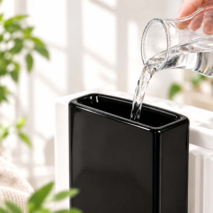 Ceramic Radiator Humidifier Set of 6 with Hooks, 400 ml, Black