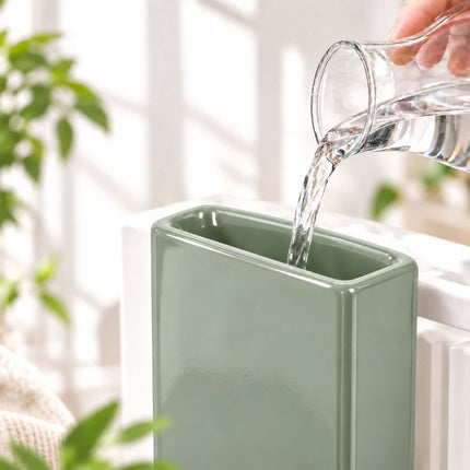 Ceramic Radiator Humidifier Set of 6 with Hooks, 400 ml, Sage Green