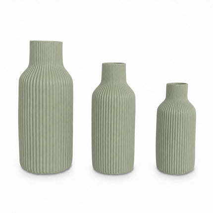 Set de 3 vaze ceramice – Salvie, Design scandinav texturat