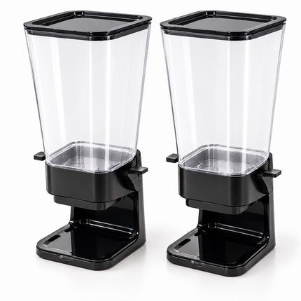 Cereal Dispenser Set of 2, 5.5 L Each, Portion Control, Black