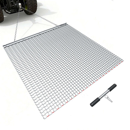 Chain Drag Harrow Rake, 48 x 48 in Galvanized Steel