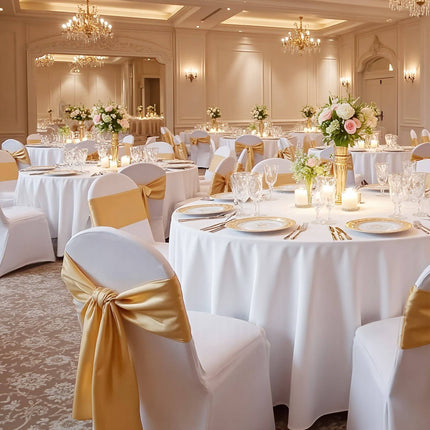 Chair Covers, 30-Pack White Stretch Polyester Spandex