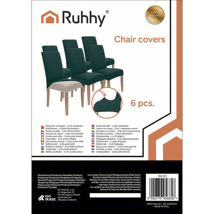 Chair Covers, 6-Pack, Bottle Green
