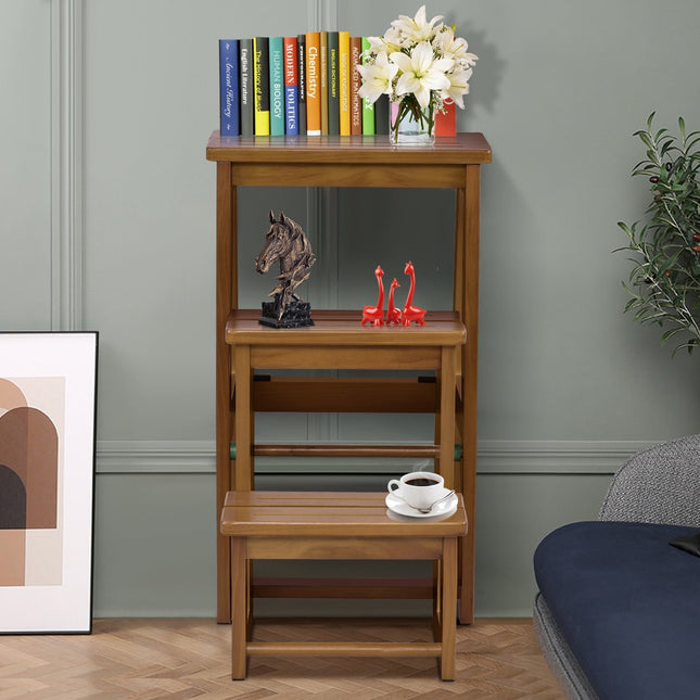 Chair ladder ladder chair stool ladder step chair step stool step ladder foldable 3 steps walnut