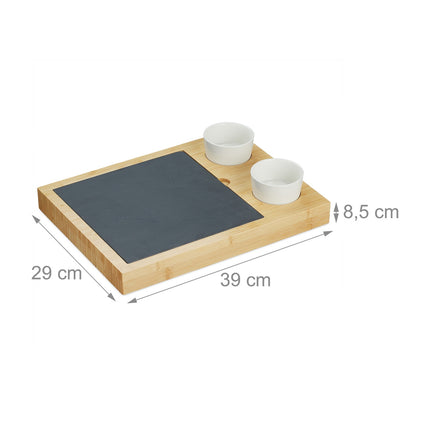 Tabla de branza din bambus cu accesorii in 7 piese