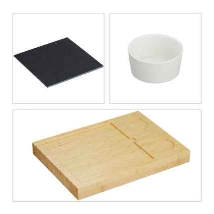 Tabla de branza din bambus cu accesorii in 7 piese