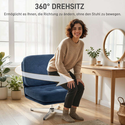 Fotoliu Chenille, pivotant la 360°, lățime șezut 70 cm