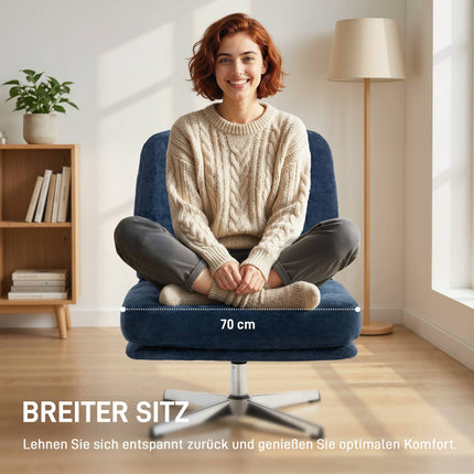 Fotoliu Chenille, pivotant la 360°, lățime șezut 70 cm