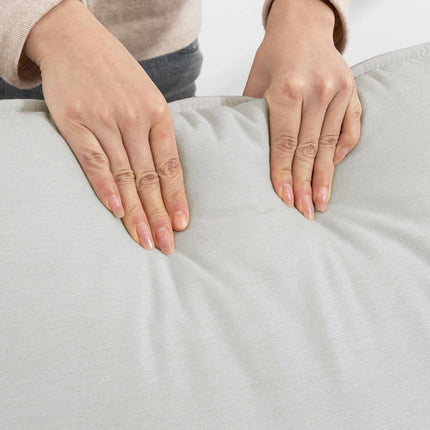 Canapea extensibilă Chenille, crem, pernă 24 cm, spătar înalt