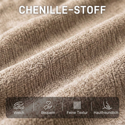 Chenille Swivel Lounge Chair with Adjustable Footstool, 79 cm Wide Seat, Brown