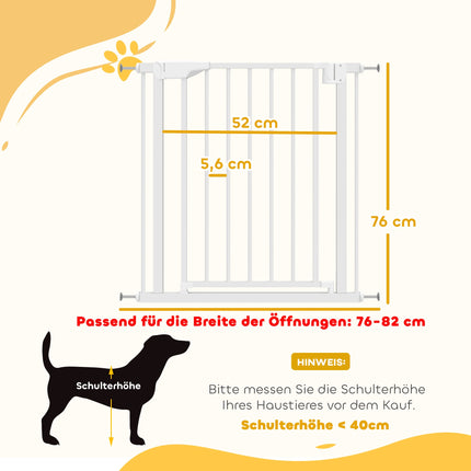 Barieră de siguranță pentru copii, fără găurire, închidere automată, 76-82 cm, albă