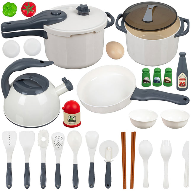 Set de bucătărie pentru copii, cu 32 de piese și accesorii