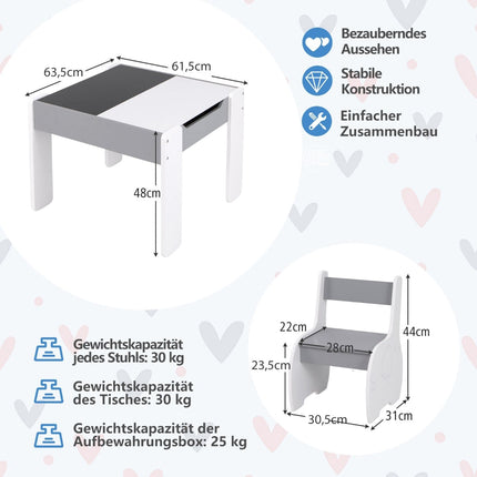 Set de masă de activități 4 în 1 pentru copii cu spațiu de depozitare