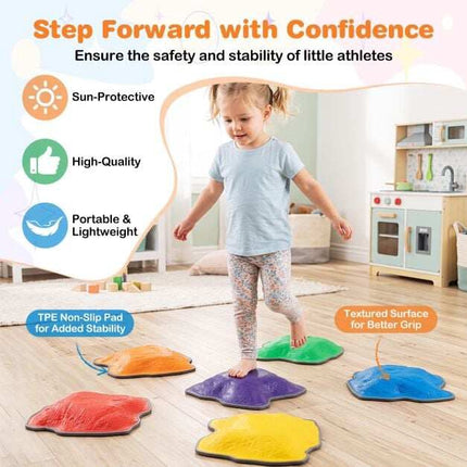 Set de pietre de echilibru pentru copii, antiderapante, stivuibile, 6 piese