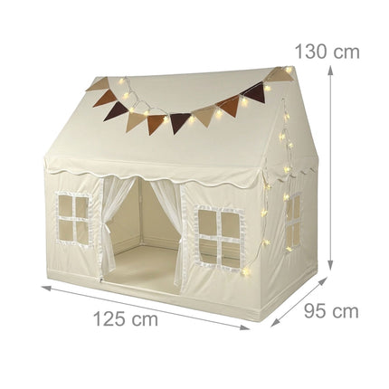 Cort de joacă bej pentru copii cu lumini, 130x125x95 cm