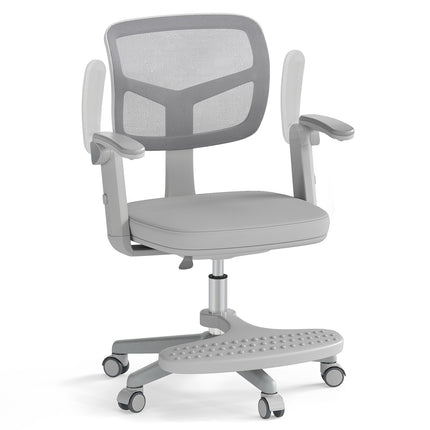 Scaun de birou pentru copii, înălțime reglabilă 41-52 cm, gri
