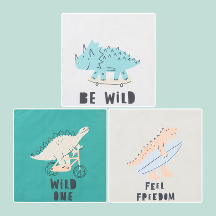 Cutii de depozitare pliabile pentru copii, pachet de 3, dinozauri și animale