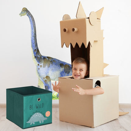 Cutii de depozitare pliabile pentru copii, pachet de 3, dinozauri și animale