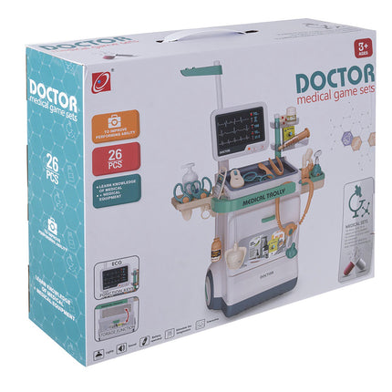 Trusă medicală pentru copii cu cărucior, ECG, 26 de piese