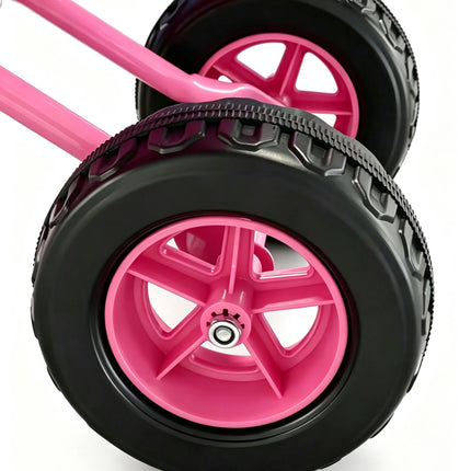 Children's Metal Wheelbarrow with 2 Wheels, Pink, 43 x 74 x 36 cm
