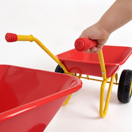 Children's Metal Wheelbarrow with 2 Wheels, Red, 43 x 74 x 36 cm