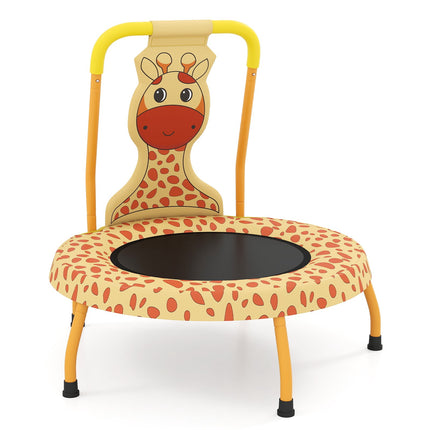 Mini trambulină pentru copii cu mâner, design girafă, 71 cm