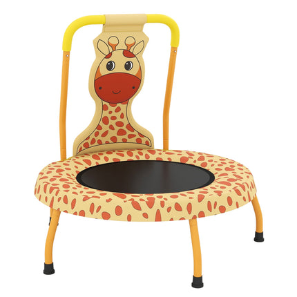 Mini trambulină pentru copii cu mâner, design girafă, 71 cm