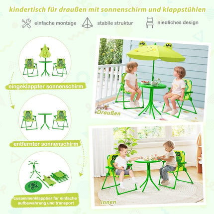 Set de picnic pentru copii cu umbrelă - Set pliabil din 4 piese