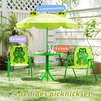 Set de picnic pentru copii cu umbrelă - Set pliabil din 4 piese
