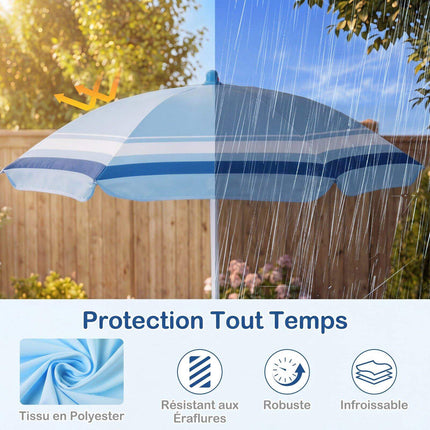 Set masă de picnic pentru copii cu umbrelă reglabilă, albastru