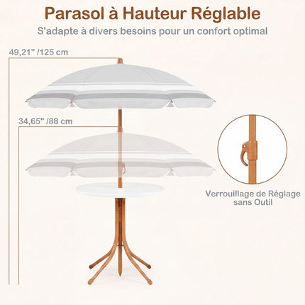 Set masă de picnic pentru copii cu umbrelă reglabilă