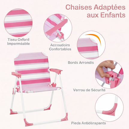Set masă de picnic pentru copii cu umbrelă reglabilă, roșu