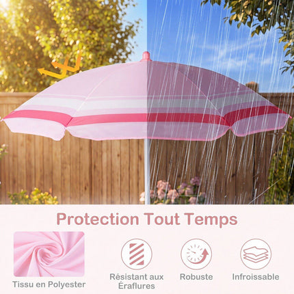 Set masă de picnic pentru copii cu umbrelă reglabilă, roșu