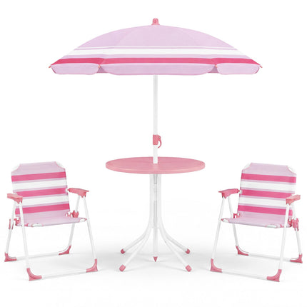 Set masă de picnic pentru copii cu umbrelă reglabilă, roșu