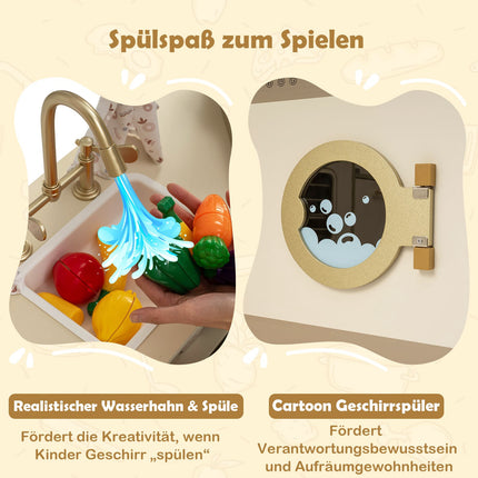 Set de bucătărie pentru copii cu robinet și mașină de spălat vase