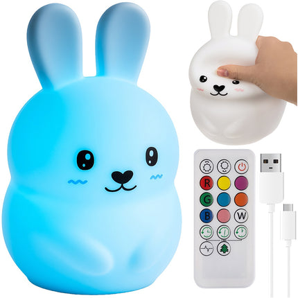 Lampă de noapte LED RGB pentru copii, silicon, telecomandă